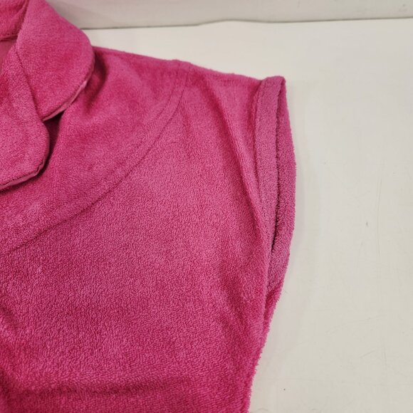 Vintage Pink Terry Cloth Short Sleeved Sweater made in Hong Kong - Picture 6 of 12